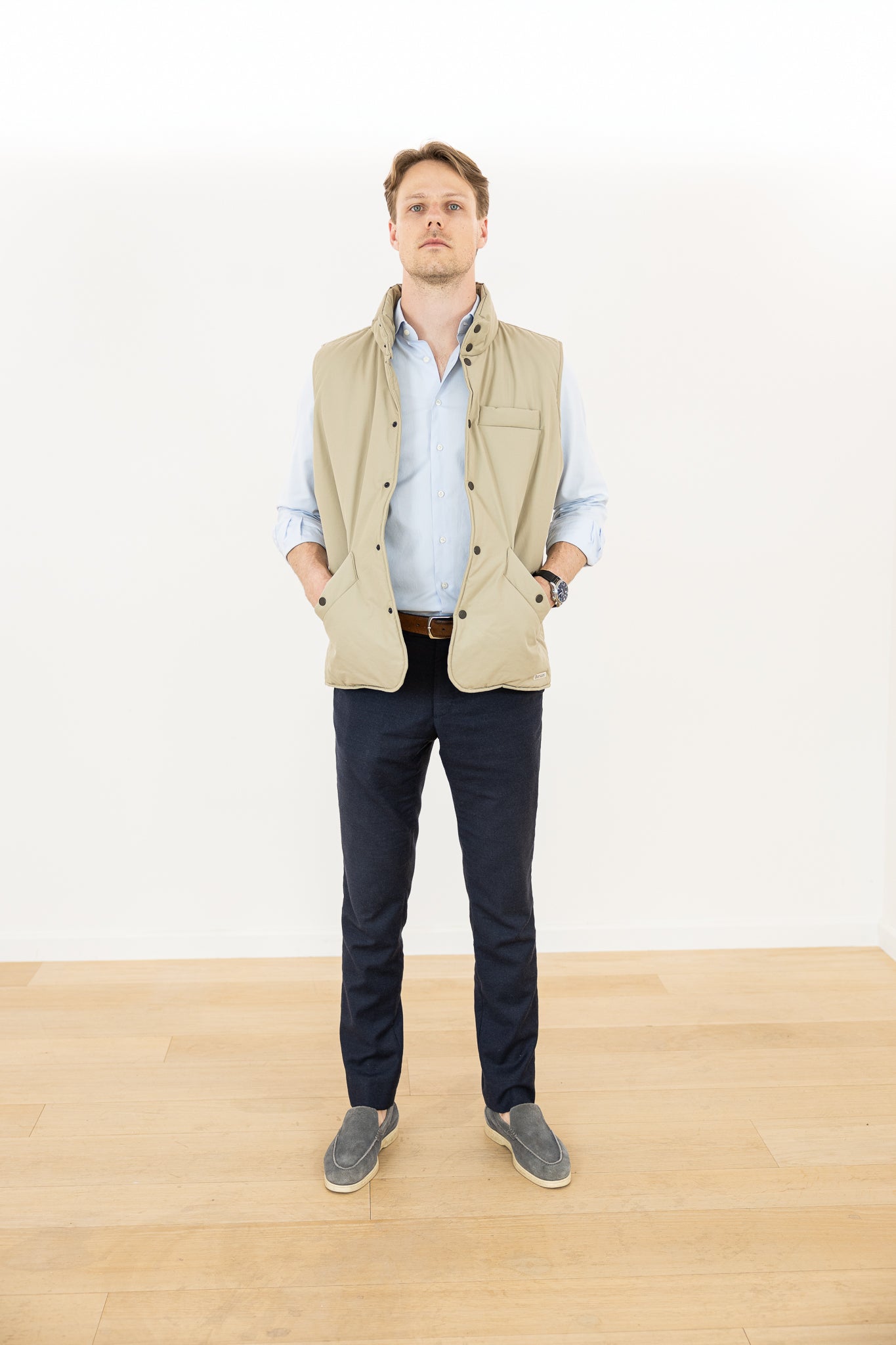 Gilet sans manches beige