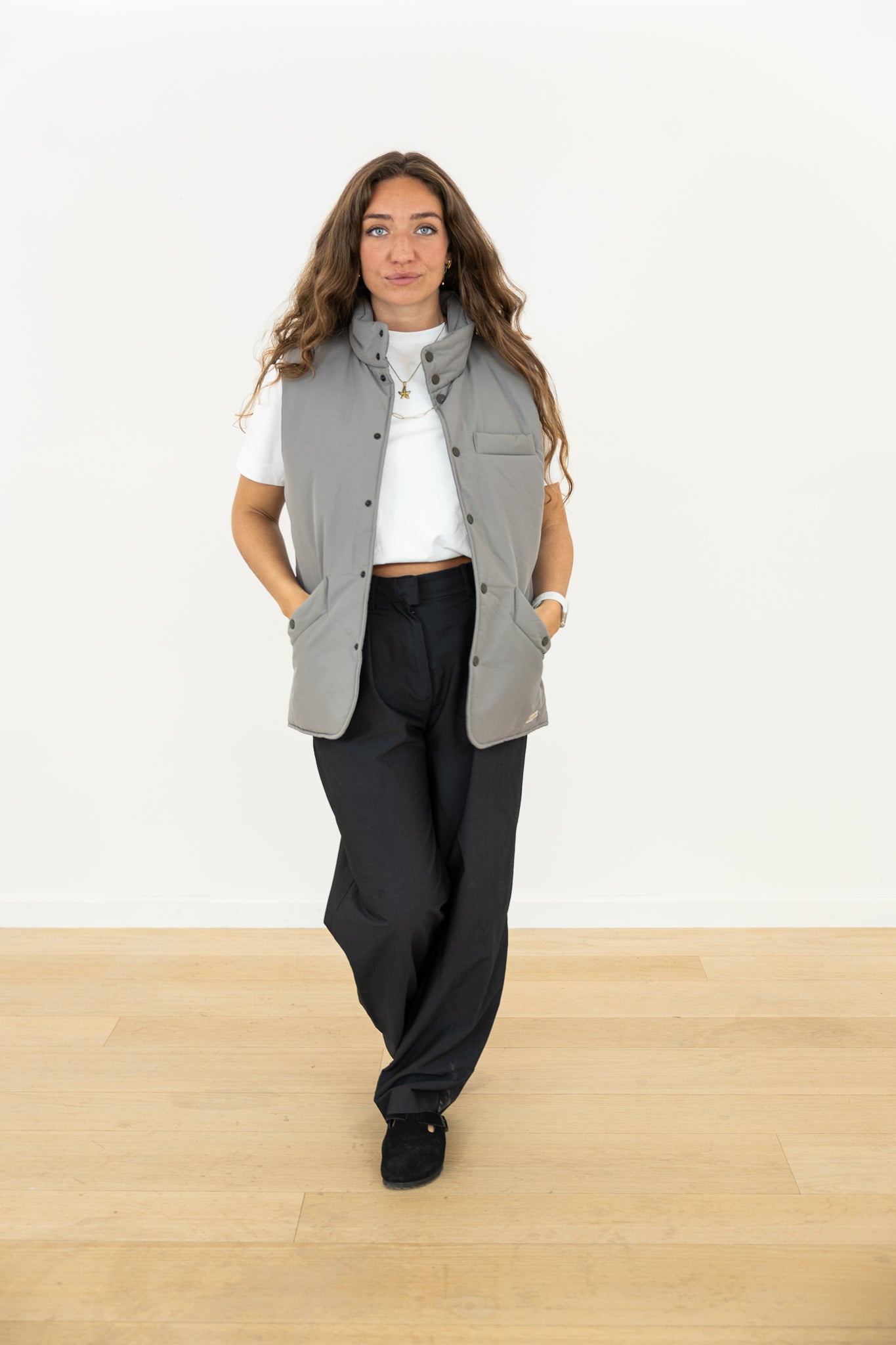DOWN BODYWARMER GRIS