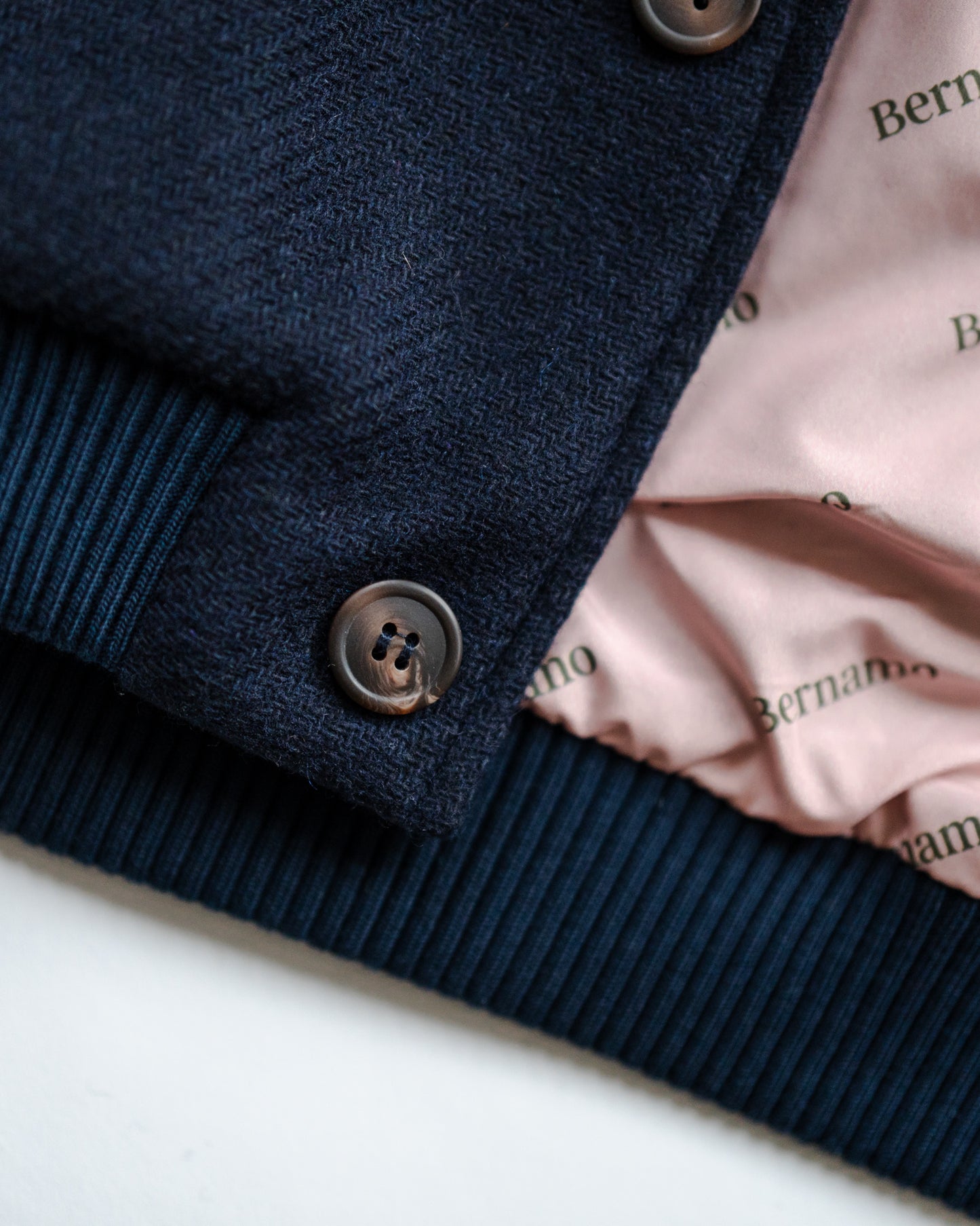 Blouson aviateur en laine bleu marine