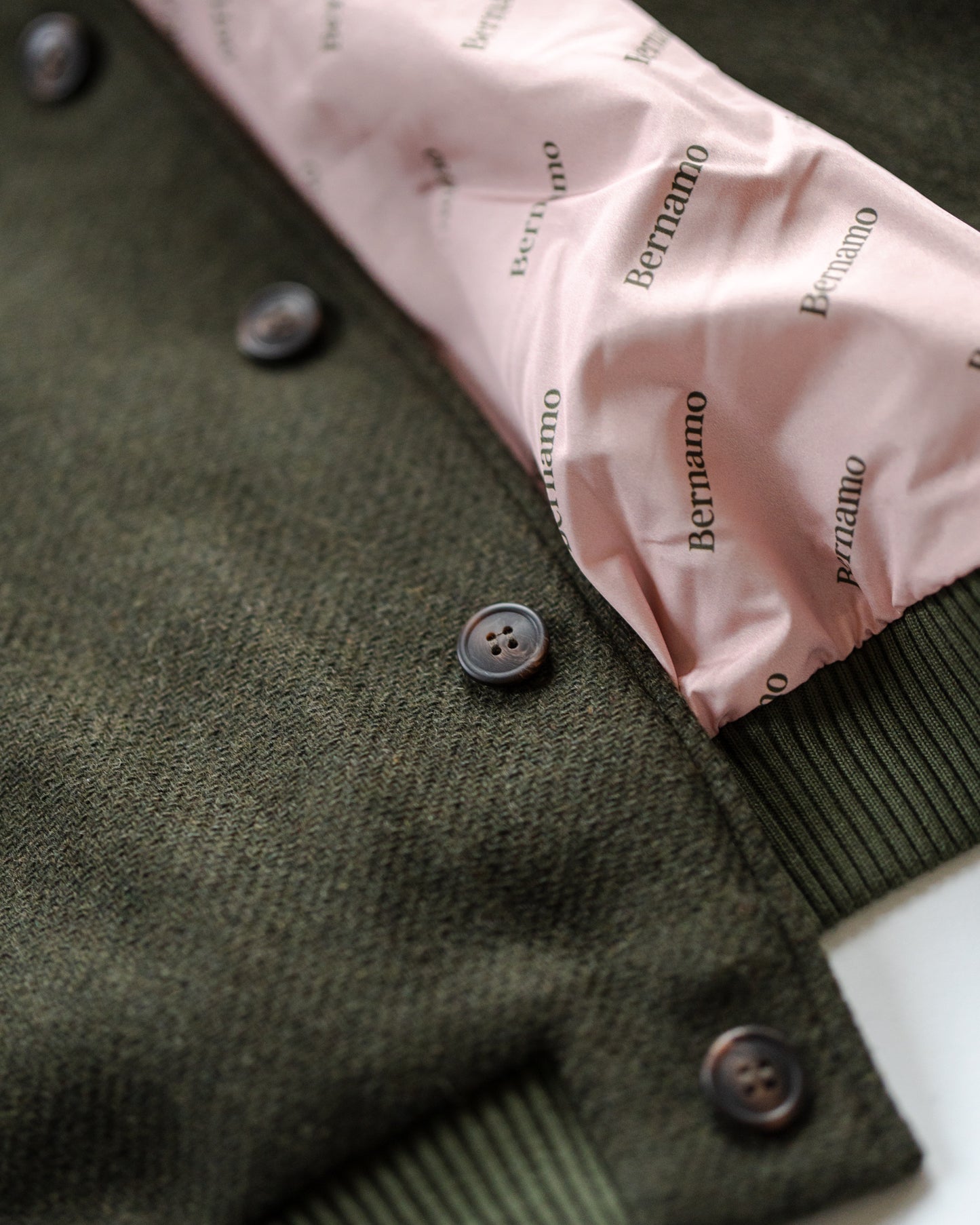Blouson aviateur en laine kaki