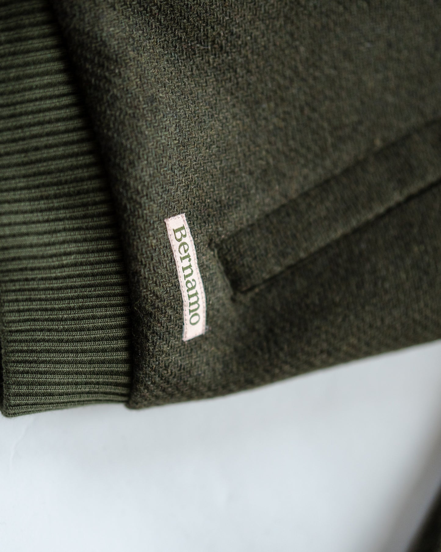 Blouson aviateur en laine kaki