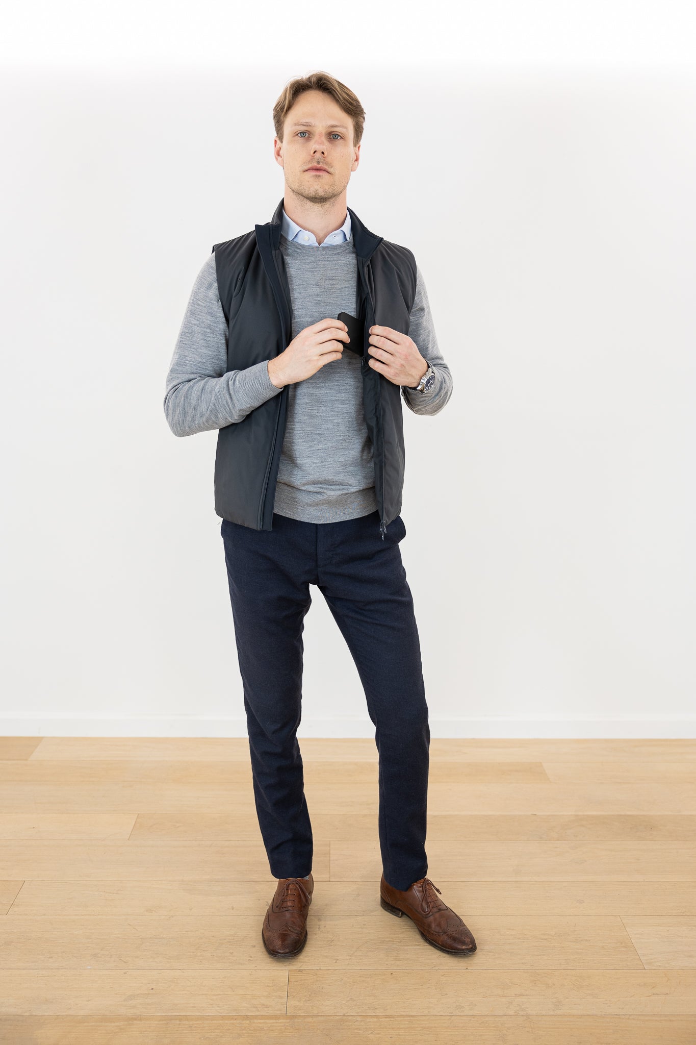 DOWN BODYWARMER GRIS