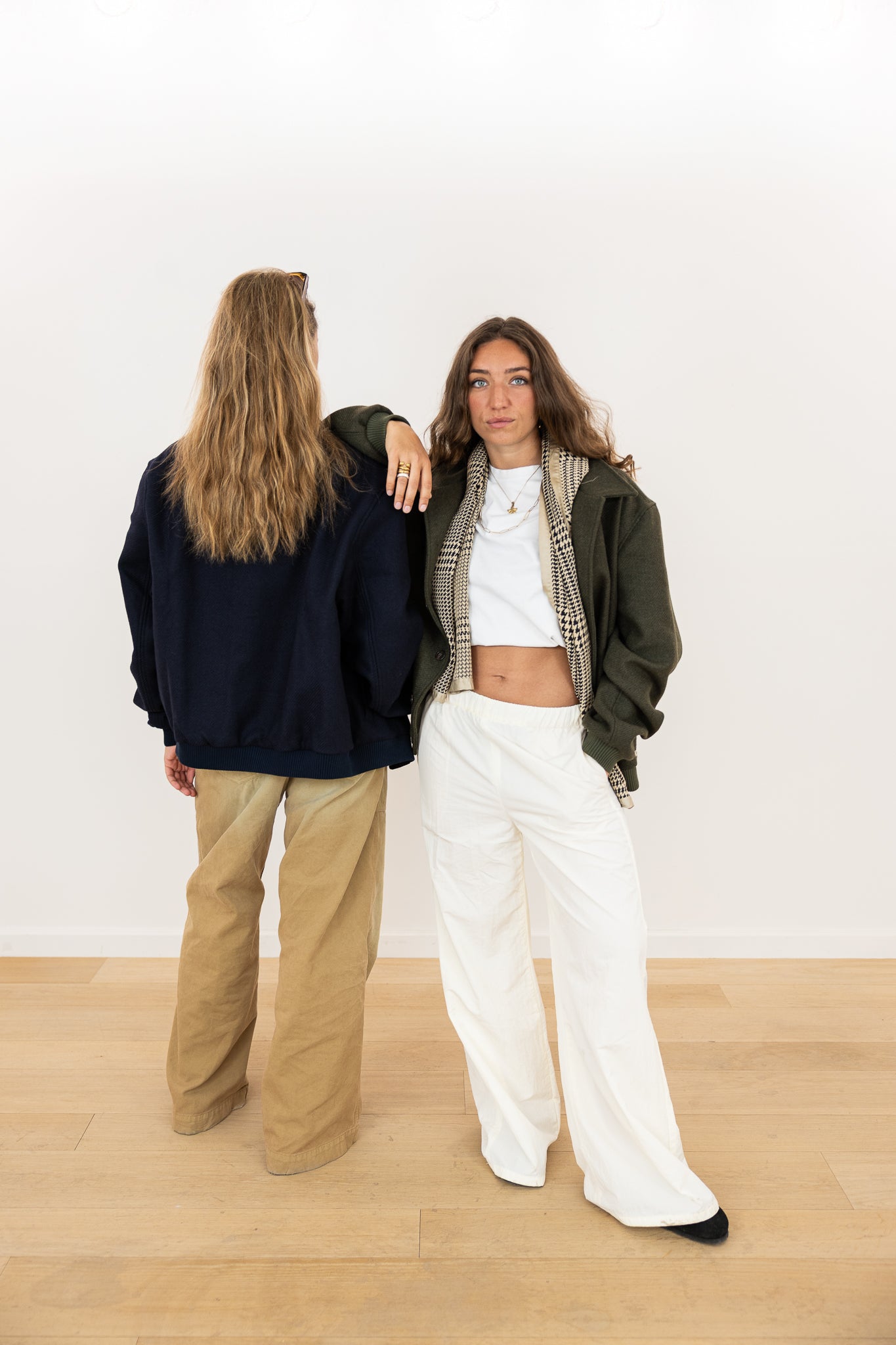 Blouson aviateur en laine kaki