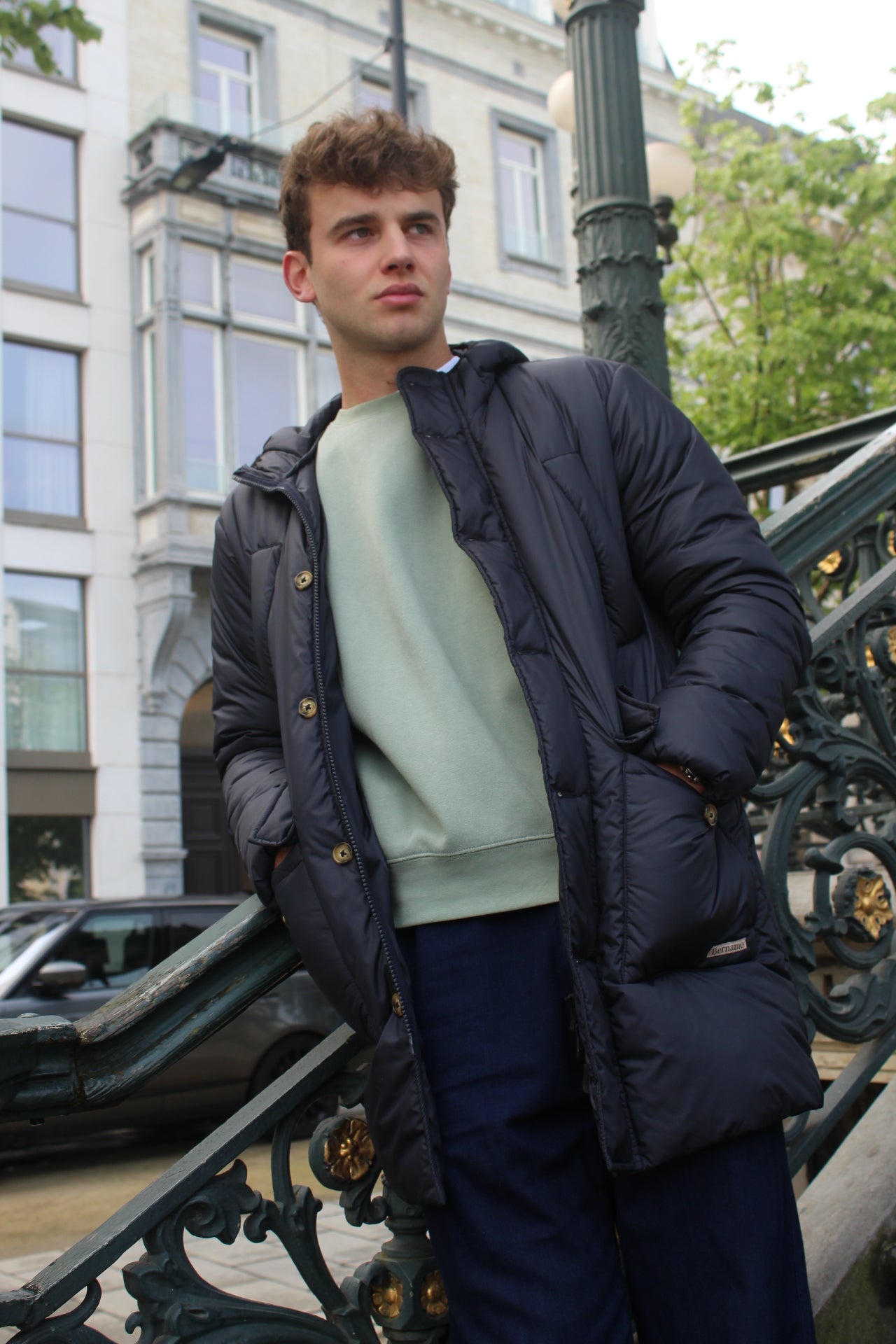 DOWN LONG JACKET NAVY