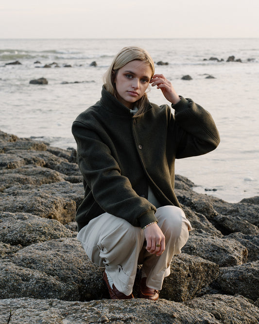 Arthur - Wool Bomber Jacket - Khaki (Woman)