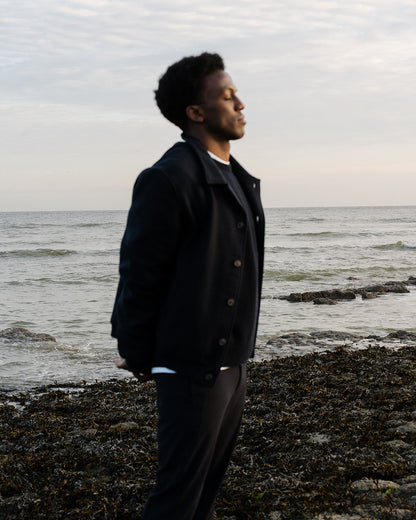 Arthur - Blouson aviateur en laine - Marine