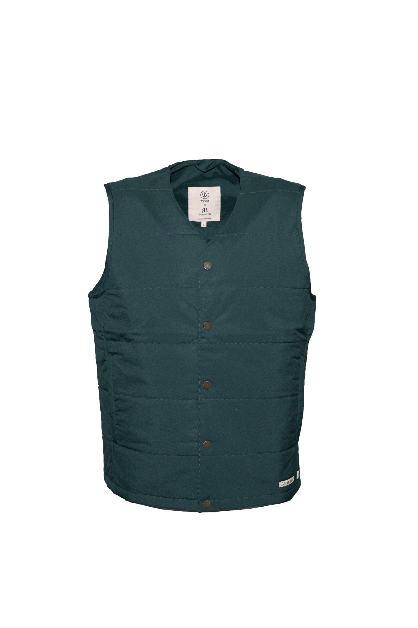 DOWN V NECK GILLET BOTTLE GREEN (LIGHTWEIGHT)