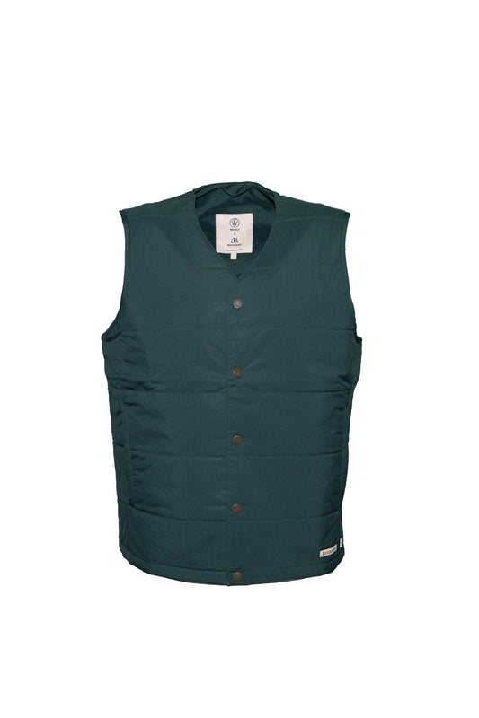 DOWN V NECK GILLET BOTTLE GREEN (LIGHTWEIGHT)