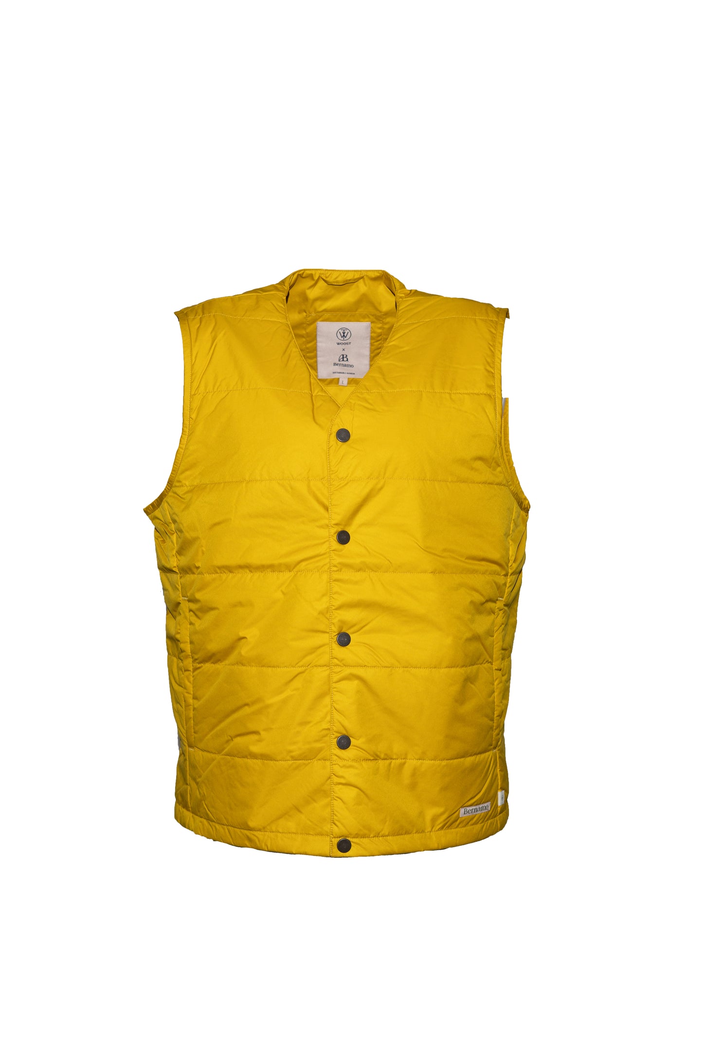 DOWN V NECK GILLET BOTTLE YELLOW (LIGHTWEIGHT)