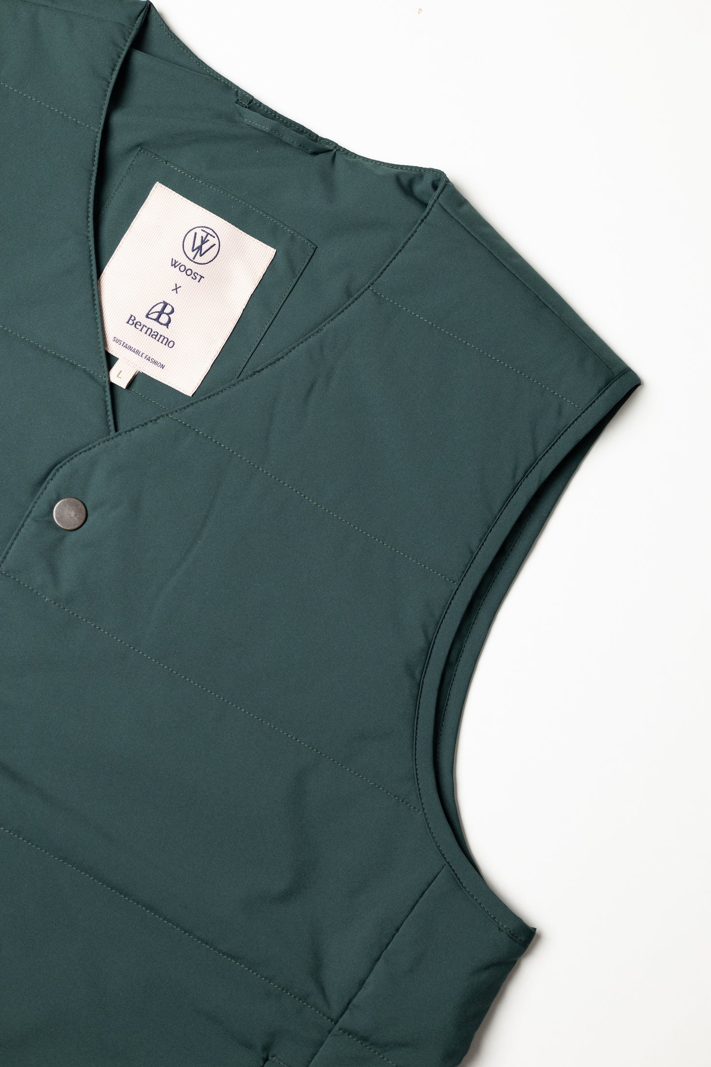 DOWN V NECK GILLET BOTTLE GREEN (LIGHTWEIGHT)